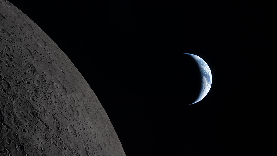 Lune Terre en croissant Artemis –  2 NASA Avril 2026