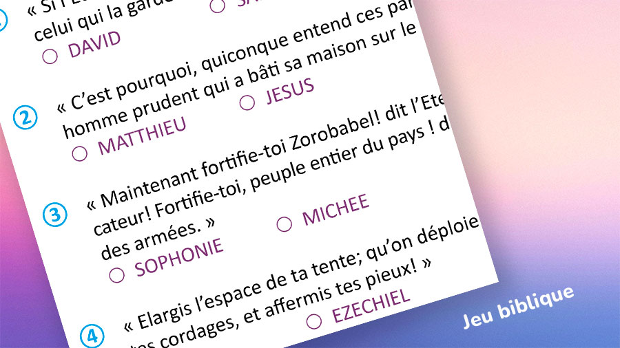 Jeu Biblique Dieu Parle W