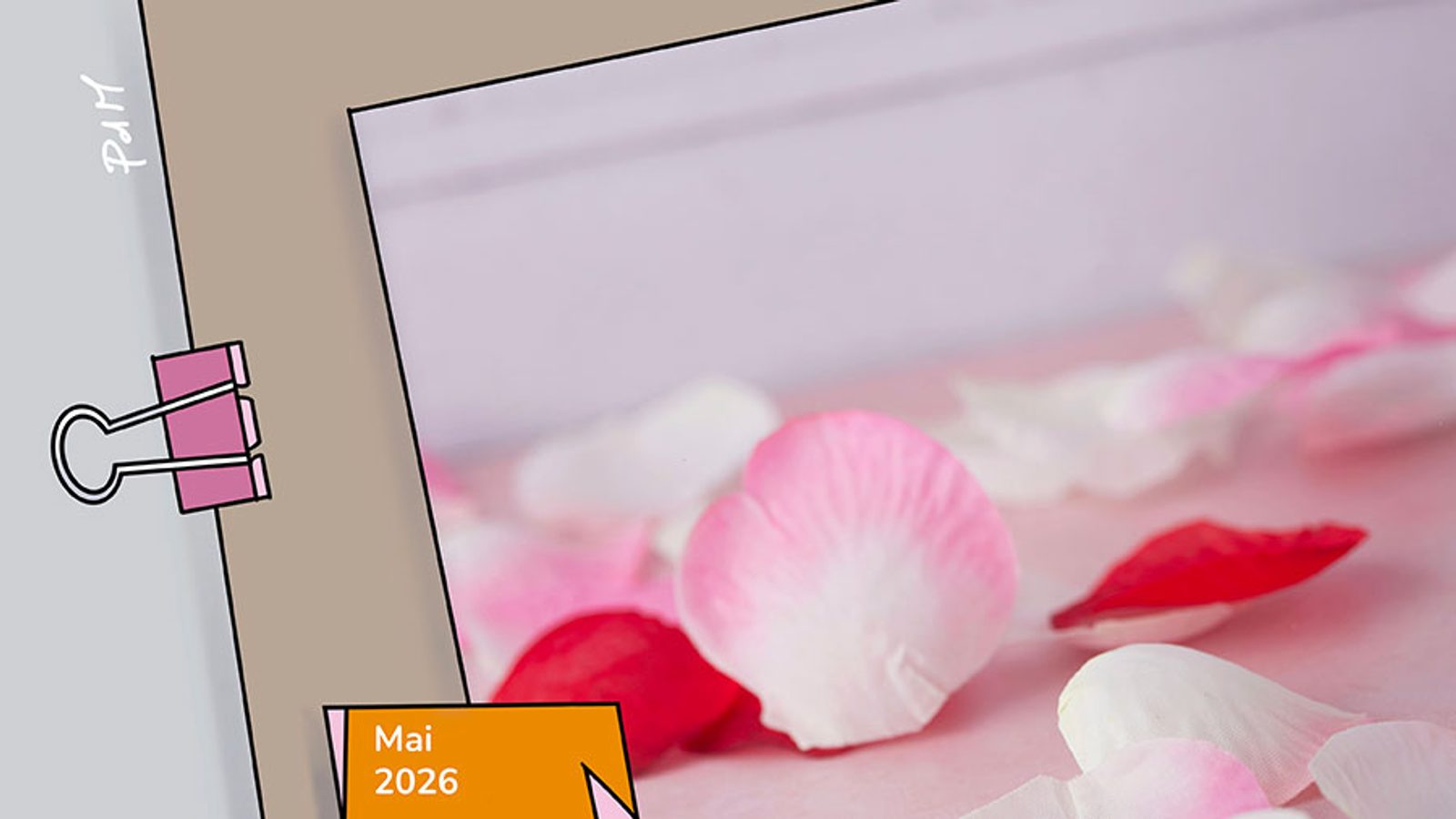 Pétales de fleurs roses illustrant des larmes silencieuses et poétiques, thème émotionnel de la pensée du mois de mai
