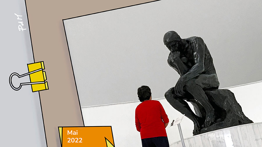  Maître de mes pensées - Une femme devant le penseur de Rodin